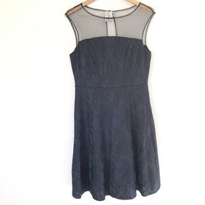 Adriana Papell laced blue and black dress 12